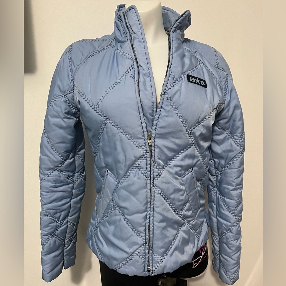 Bebe Sport Blue Quilted Jacket Puffer Size S